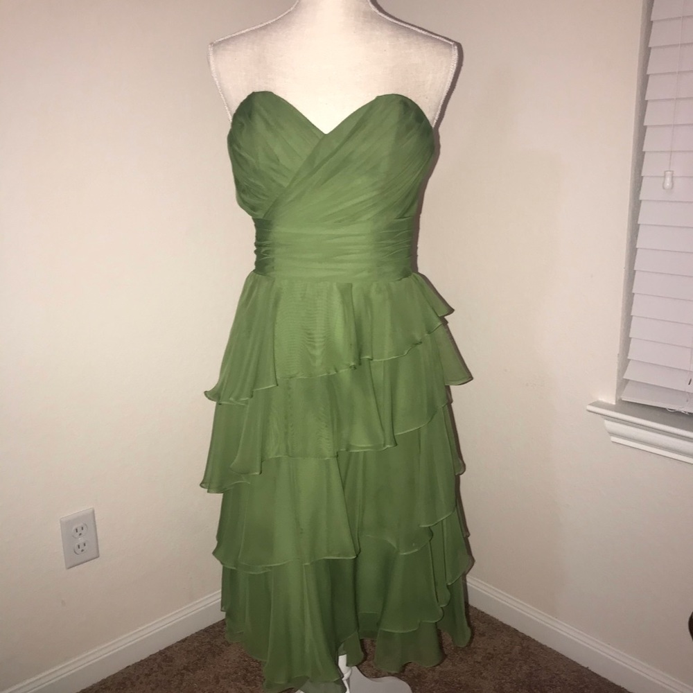 Impression Bridal Tink olive green dress in size 4